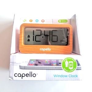 Capello Digital Alarm Clock with USB Charger